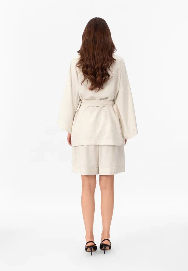Trumpas lininis kimono SHINY LINEN
