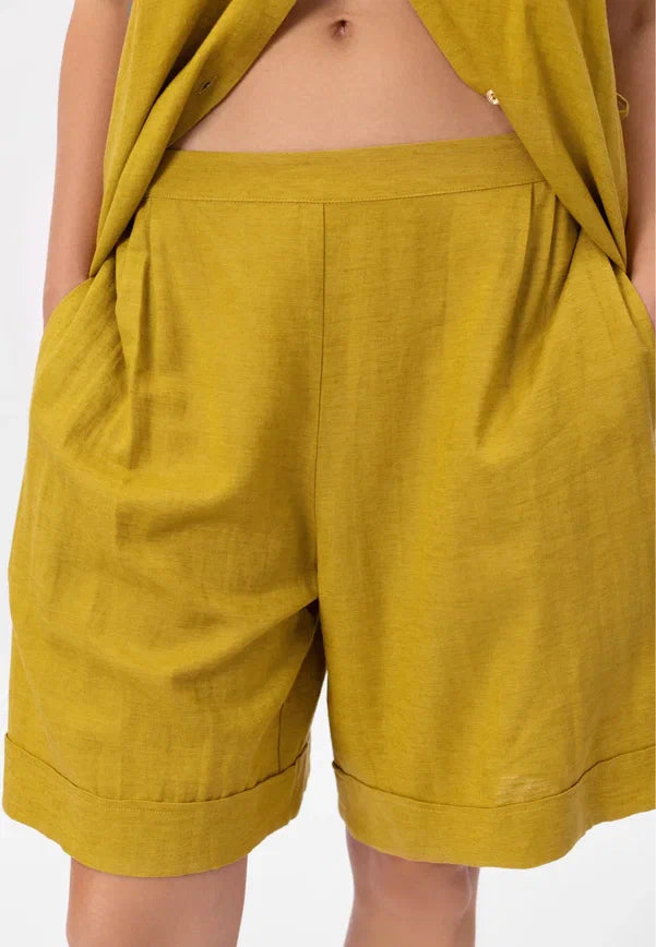 Lininiai šortai SHINY LINEN