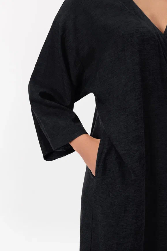 Vidutinio ilgio kimono tipo surišama suknelė SHINY LINEN
