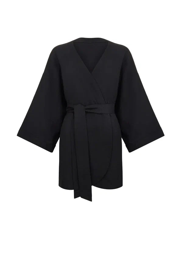 Trumpas lininis kimono SHINY LINEN