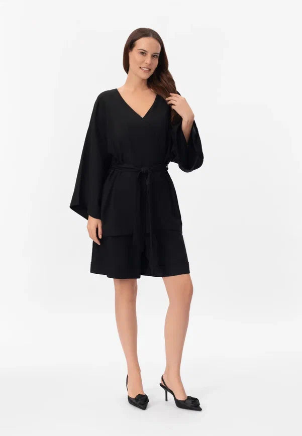 Trumpas lininis kimono SHINY LINEN