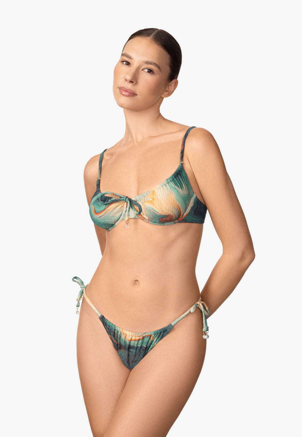 Brazilian tipo bikinio kelnaitės žemu liemeniu SEA SWIRLS