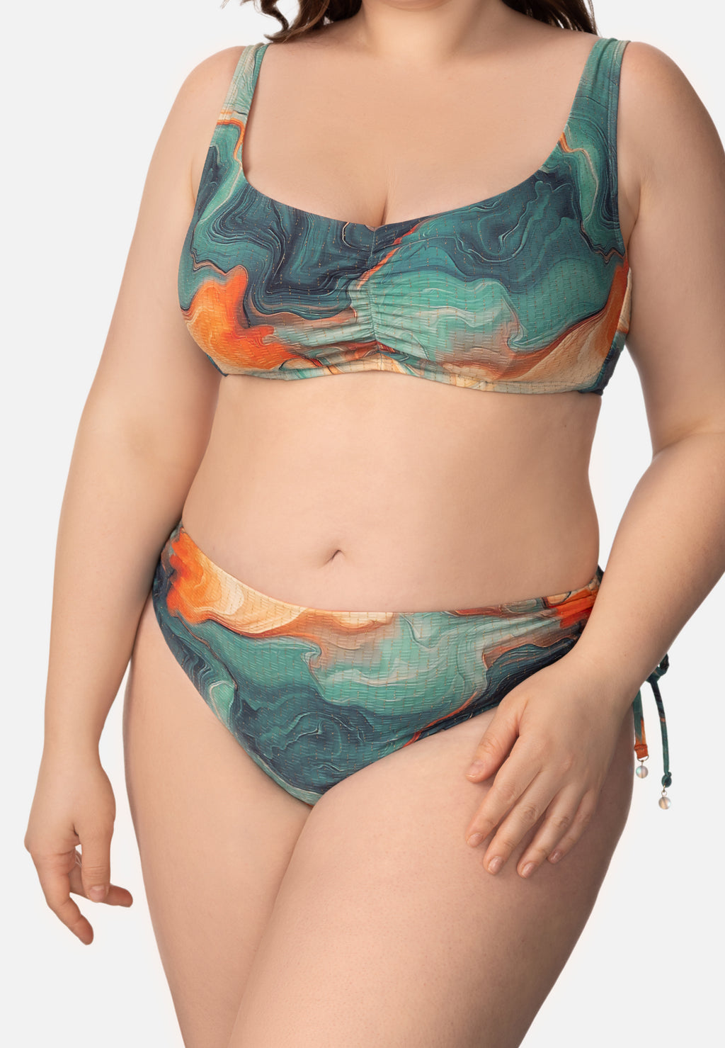 Klasikinės bikinio kelnaitės vidutiniu liemeniu SEA SWIRLS