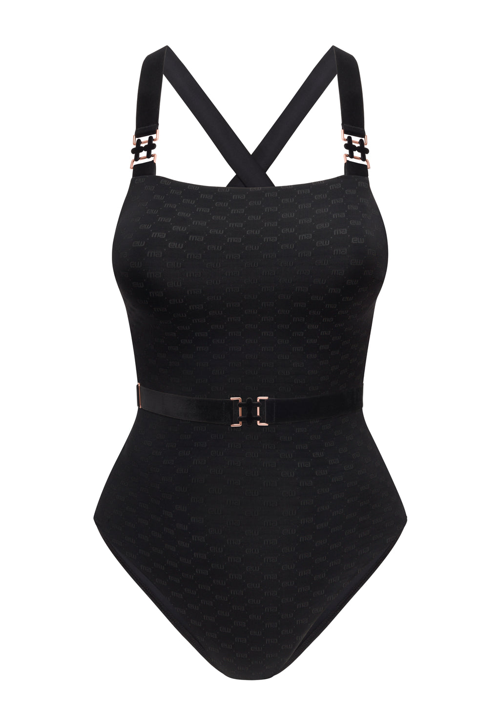 Vientisas maudymosi kostiumėlis kvadratine iškirpte LUXURY FRAGRANCE