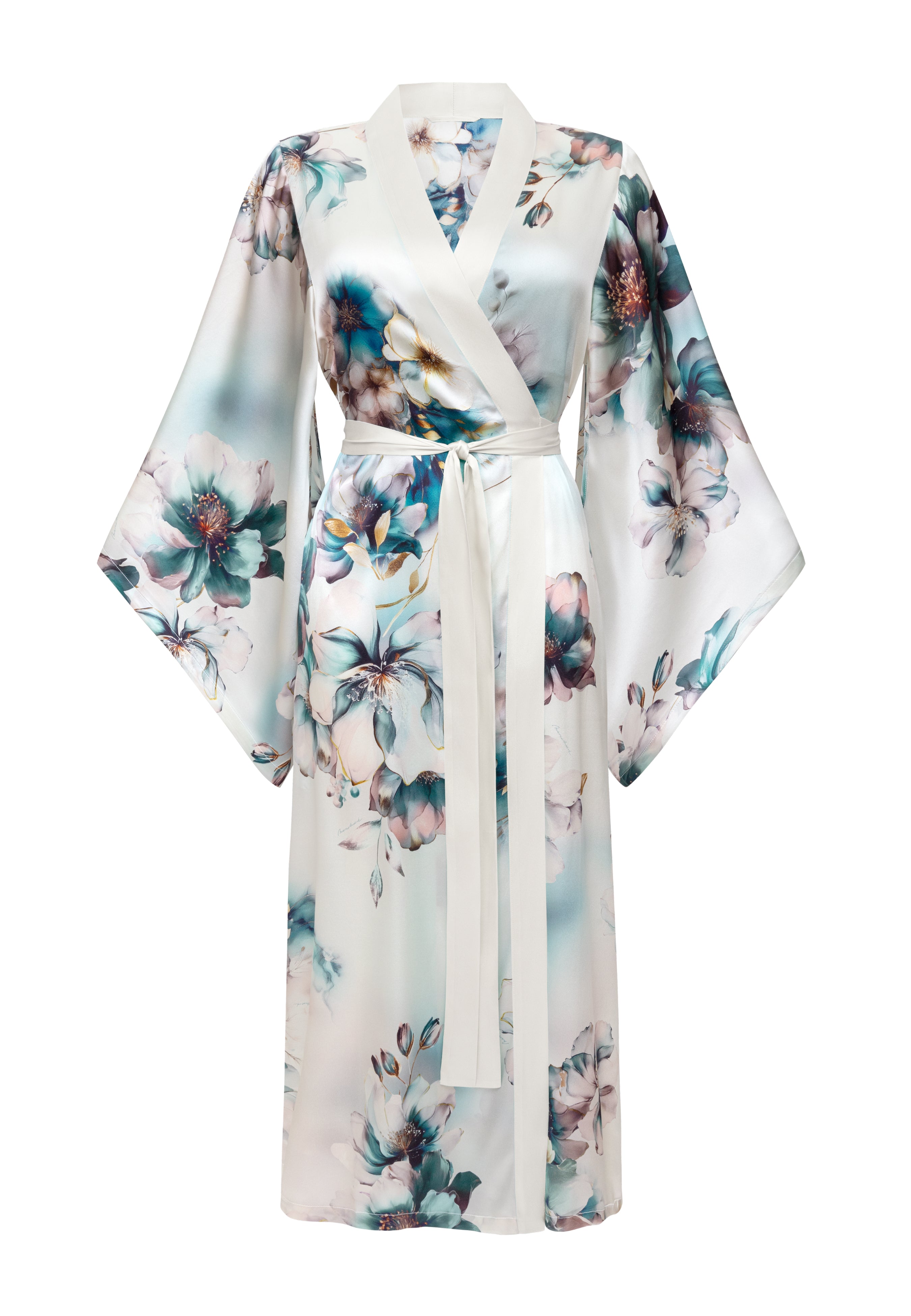 Ilgas šilko kimono FLORELLE