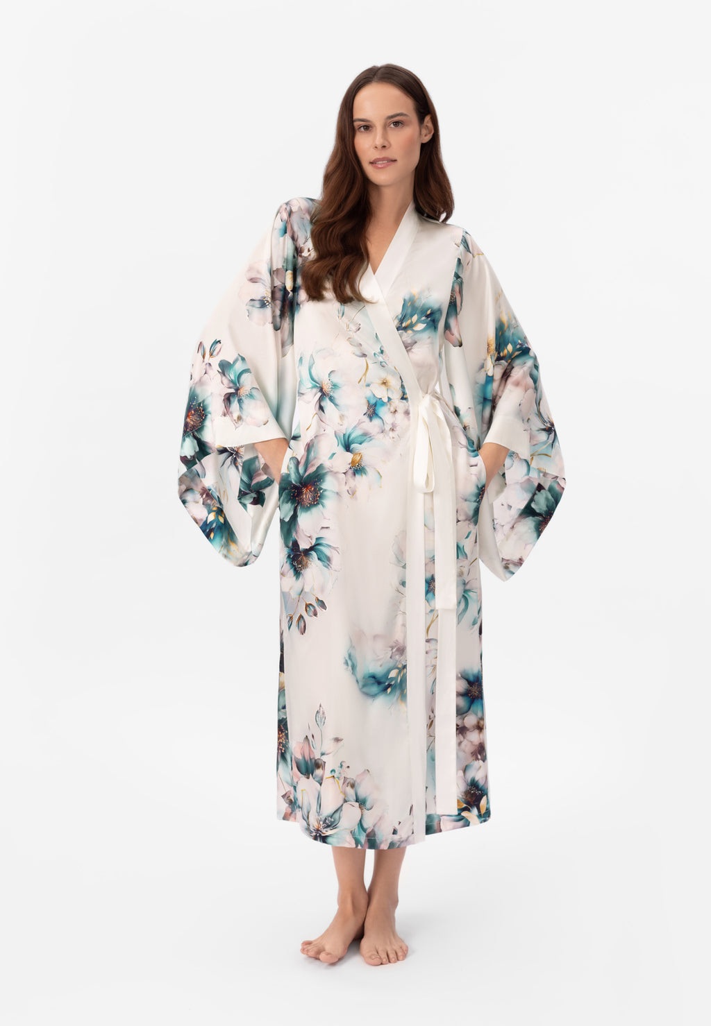 Ilgas šilko kimono FLORELLE