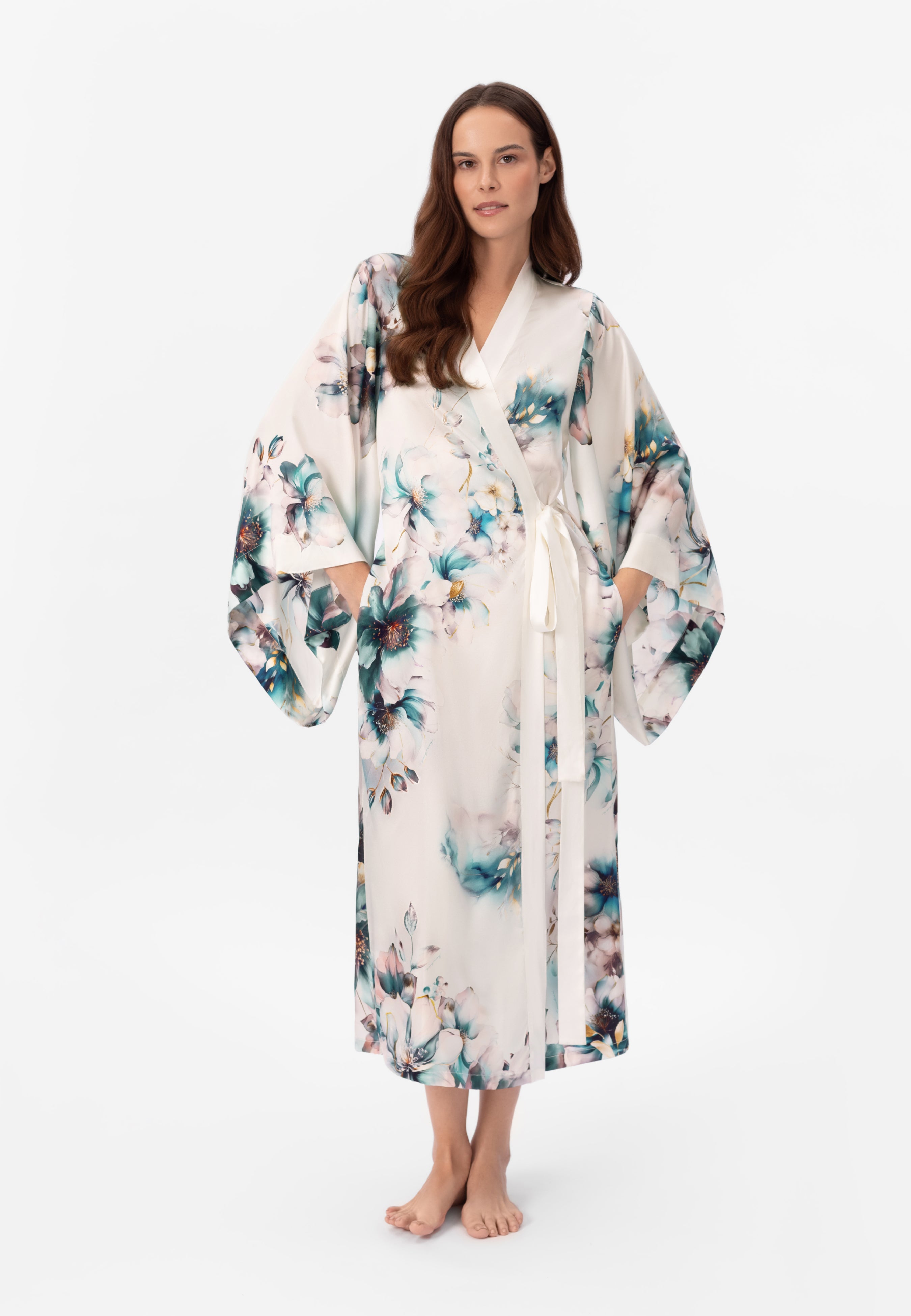 Ilgas šilko kimono FLORELLE
