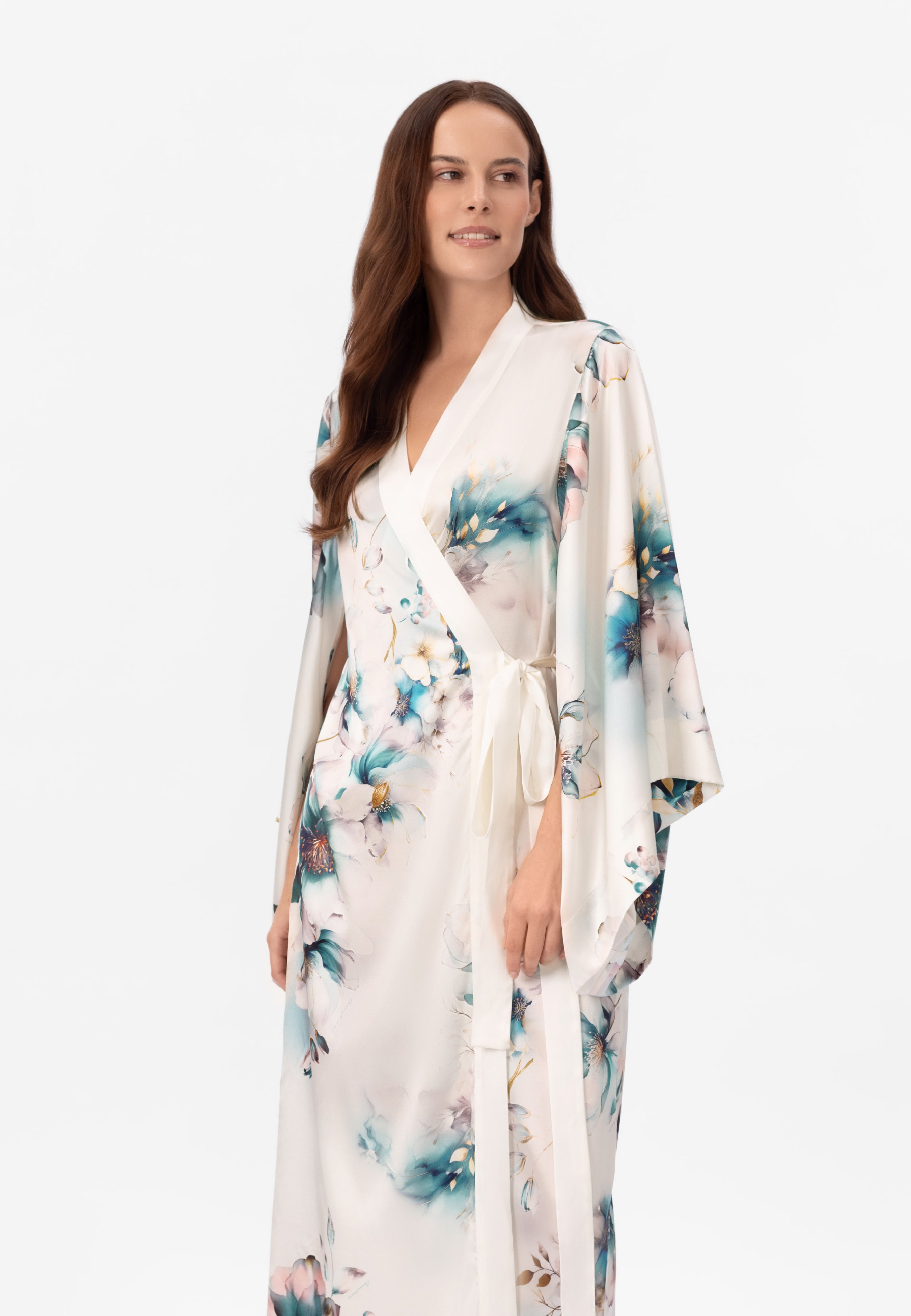 Ilgas šilko kimono FLORELLE