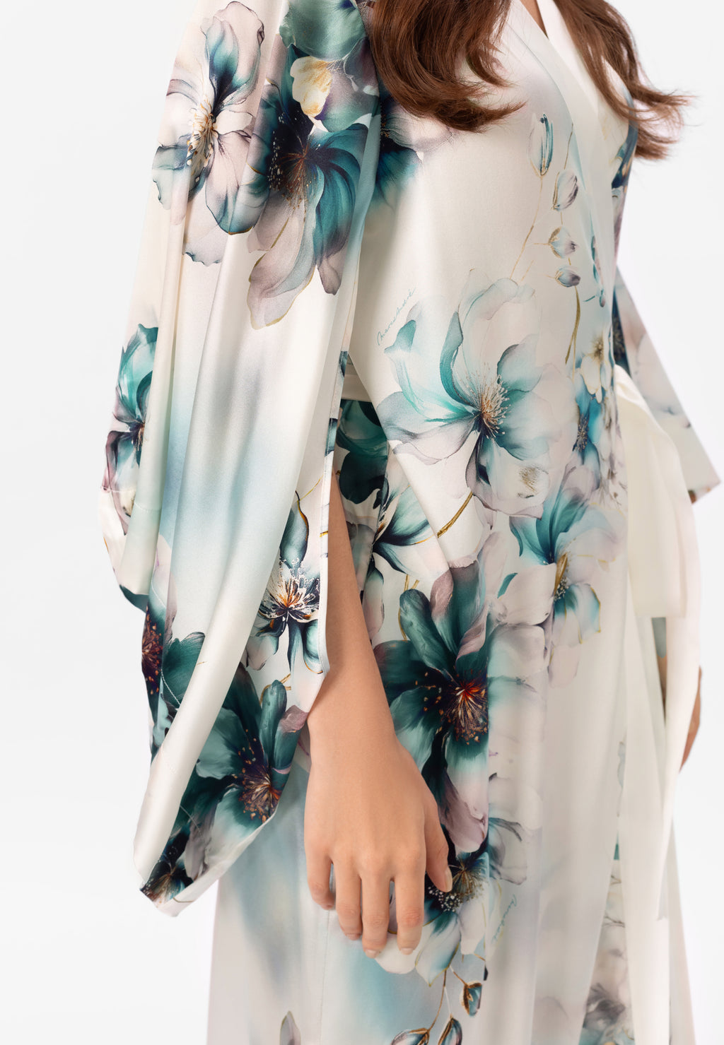 Ilgas šilko kimono FLORELLE